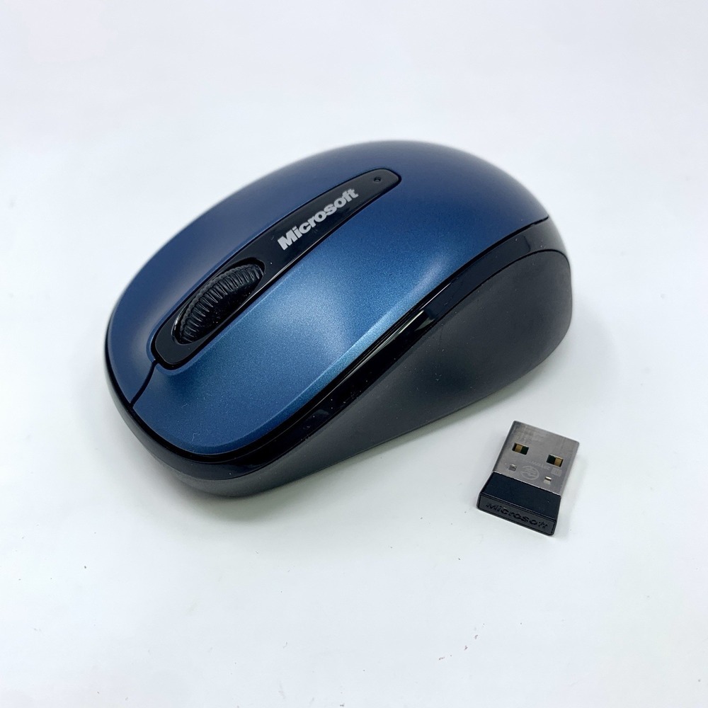 Microsoft Wireless Mobile Mouse 3500 Model 1427 w Receiver Dongle Blue Tested